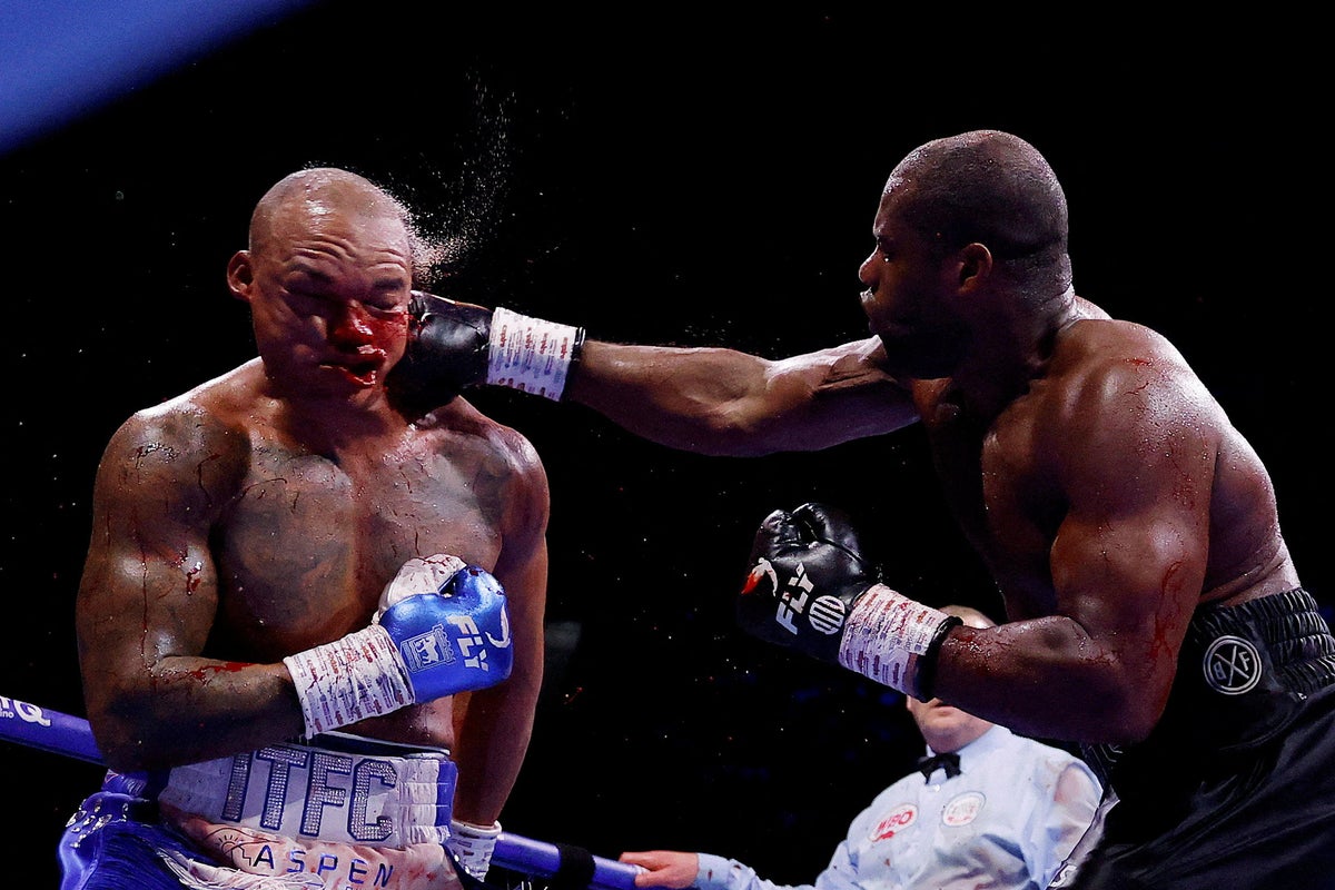 Daniel Dubois climbs off canvas twice to dismantle Fabio Wardley and win world title in chaotic classic