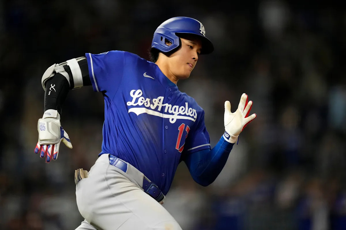 Shohei Ohtani gets 'Little League home run' with ball hit off netting at Angel Stadium in Dodgers' 15-2 win