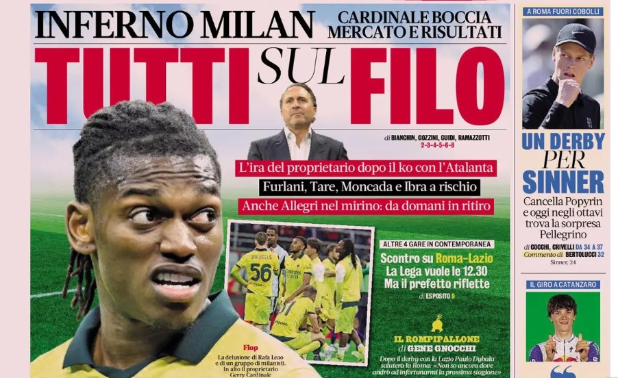 Today&rsquo;s Papers &ndash; Everybody on the brink at Milan, Vlahovic in talks with Bayern