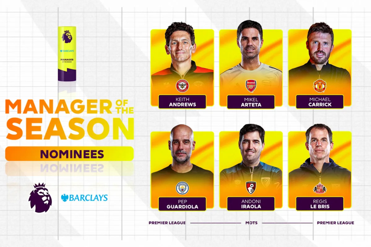 Six candidates nominated for Premier League Manager of the Year award