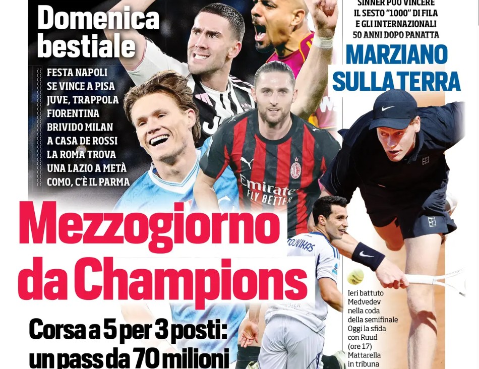 Today&rsquo;s Papers &ndash; Crazy Serie A Sunday for 70m Champions League boost