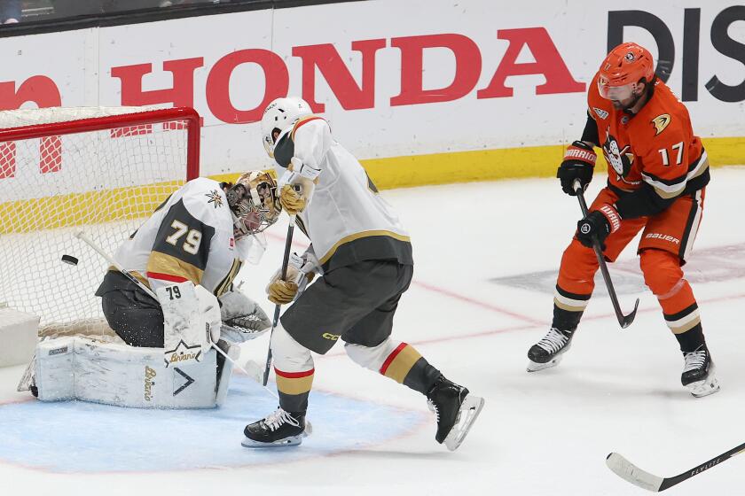 Ducks find their power-play scoring touch and defeat Vegas to even playoff series