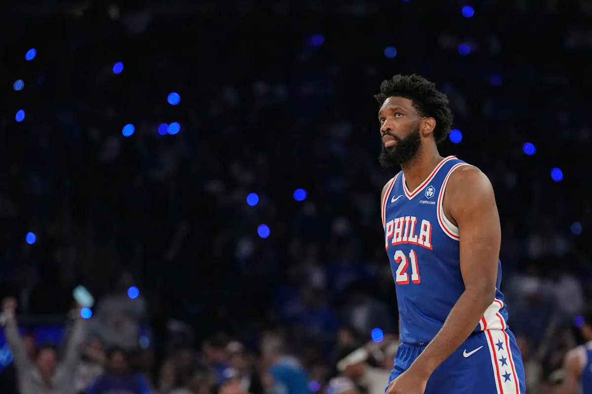 76ers' Joel Embiid 'questionable' for Game 3 vs. Knicks due to ankle sprain, hip soreness