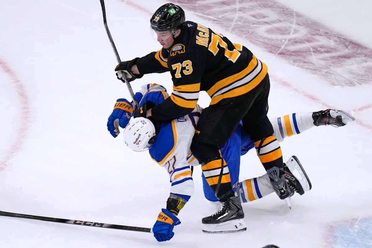 Bruins' Charlie McAvoy suspended 6 games for slashing Sabres' Zach Benson