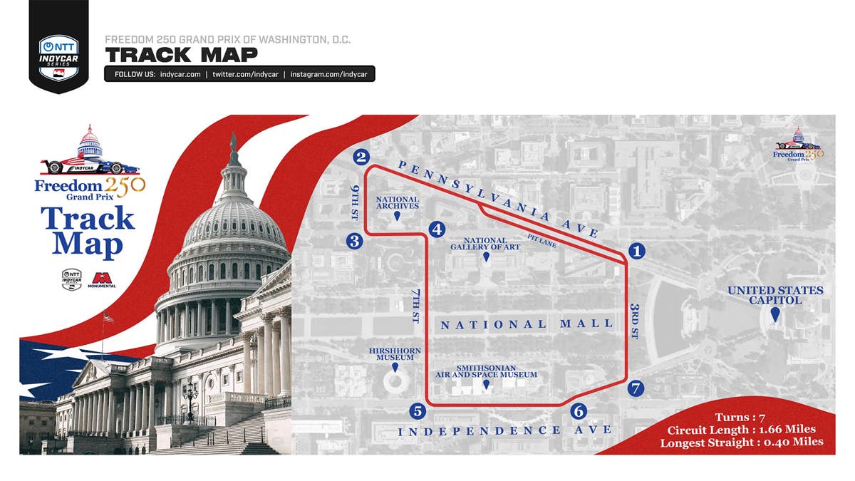 IndyCar Reveals Free Ticket Lottery for Freedom 250 Grand Prix of Washington D.C.