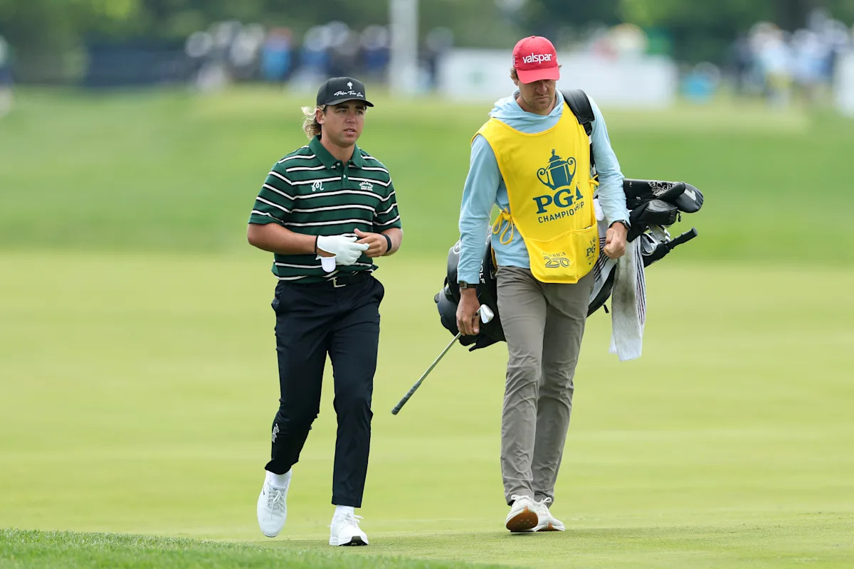 Garrick Higgo splits with caddie days after arriving late to PGA Championship tee time, missing cut at Aronimink Garrick Higgo splits with caddie days after arriving late to PGA Championship tee time, missing cut at Aronimink