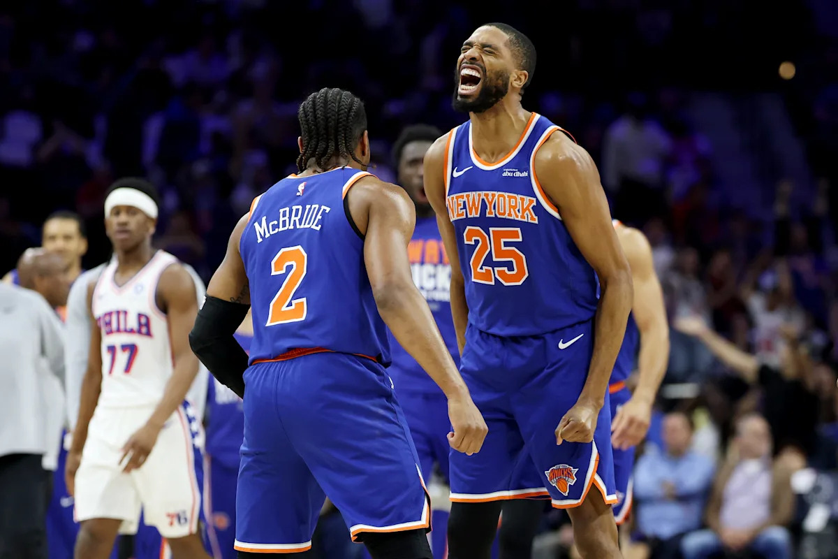 Knicks torch 76ers with record-tying effort from 3, set team playoff record with 144 points to complete dominant sweep